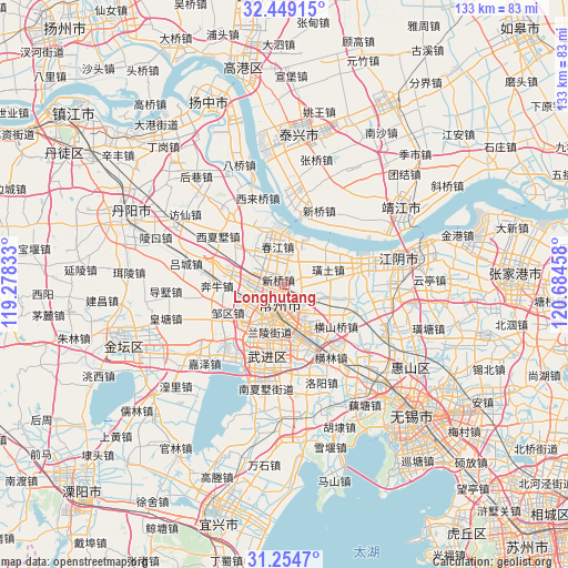 Longhutang on map
