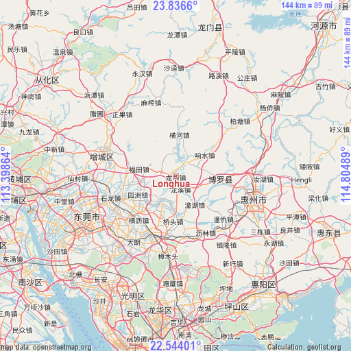 Longhua on map