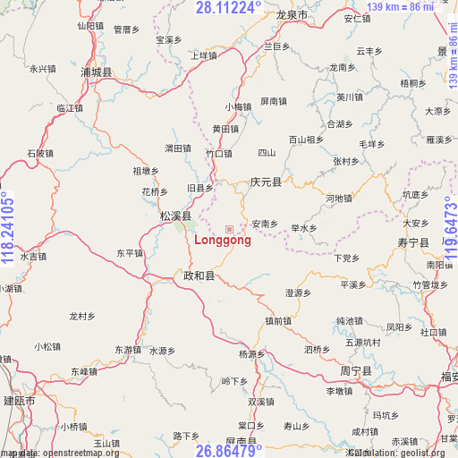 Longgong on map