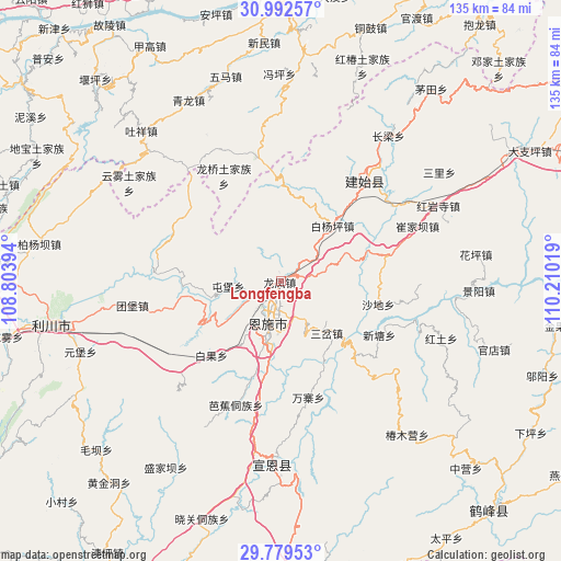 Longfengba on map