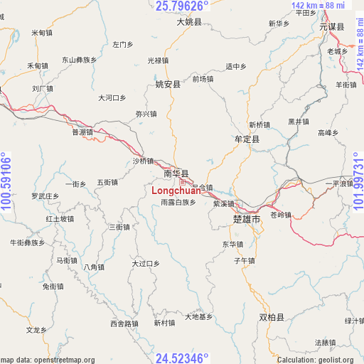 Longchuan on map