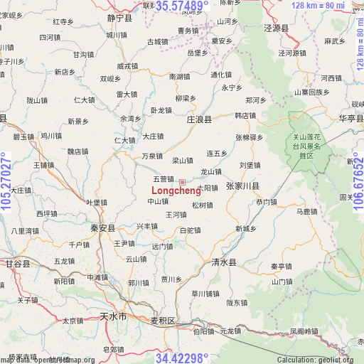 Longcheng on map