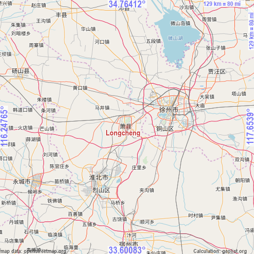 Longcheng on map