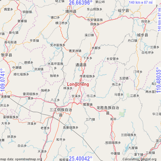 Longcheng on map