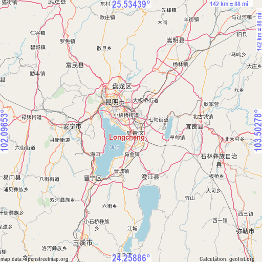 Longcheng on map