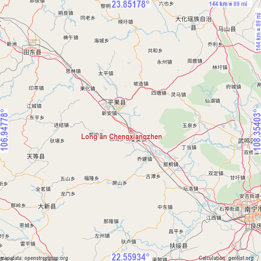 Long’an Chengxiangzhen on map