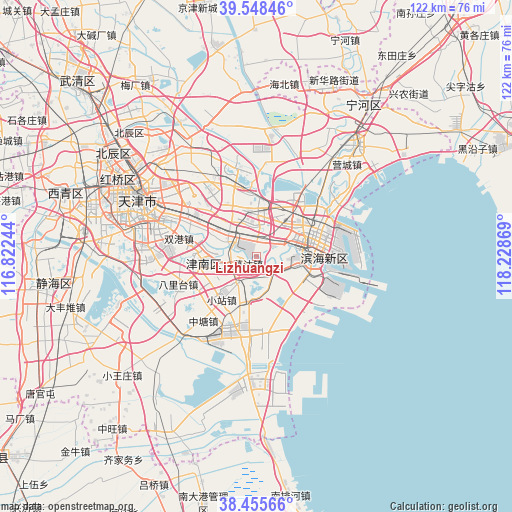 Lizhuangzi on map