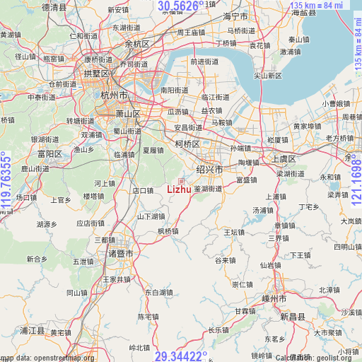 Lizhu on map