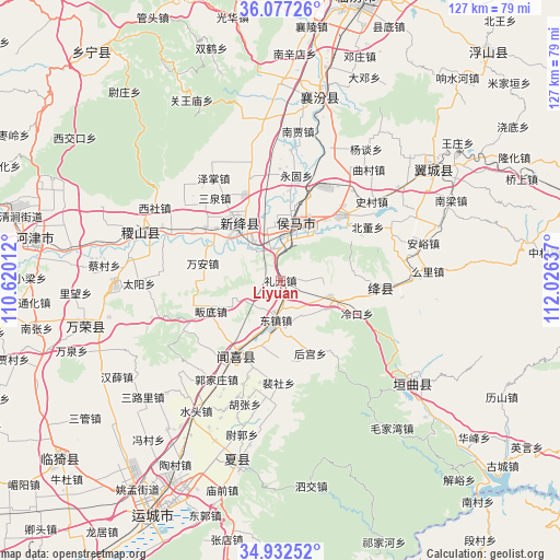 Liyuan on map