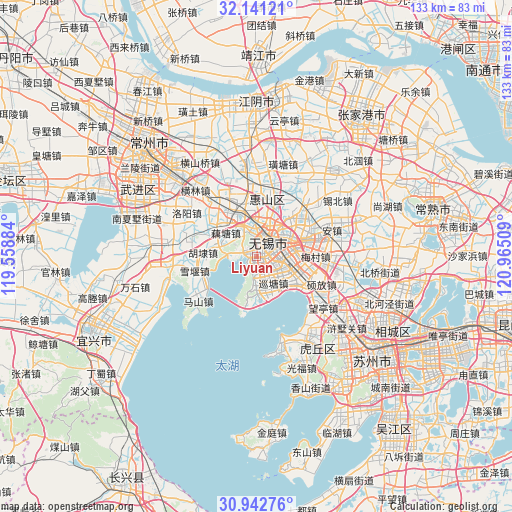 Liyuan on map