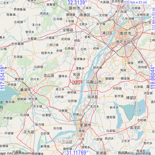 Liyang on map