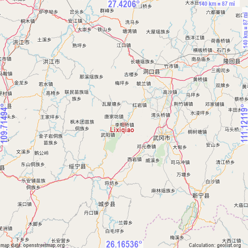 Lixiqiao on map