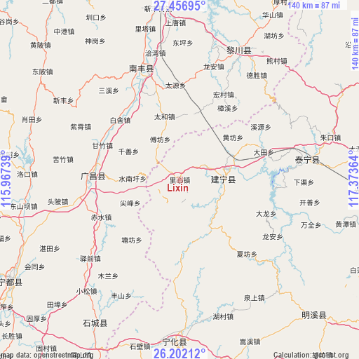 Lixin on map