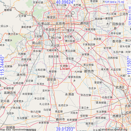 Lixian on map