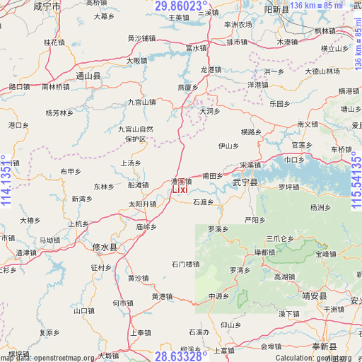 Lixi on map