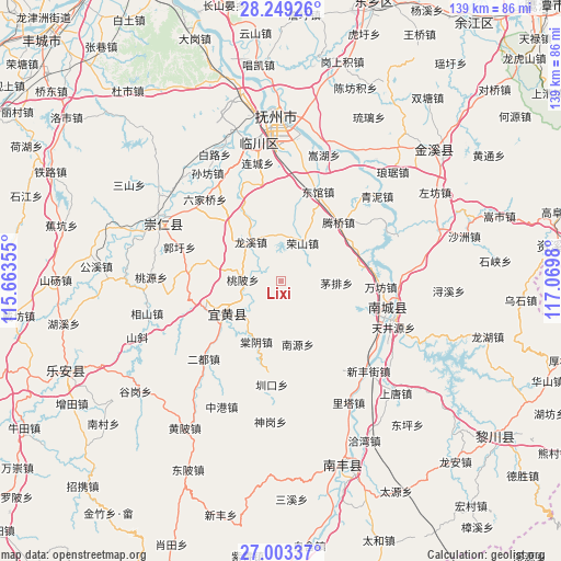 Lixi on map