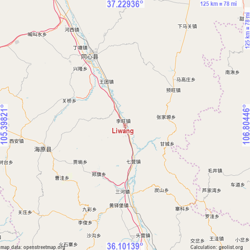 Liwang on map