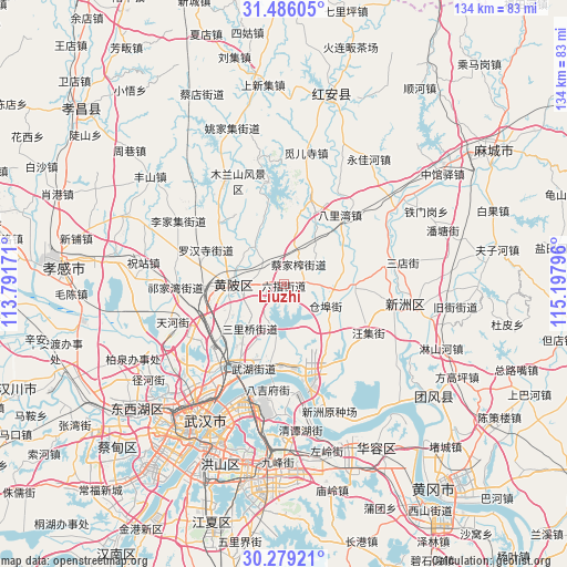 Liuzhi on map