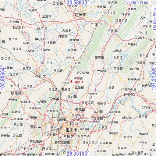 Liuyin on map