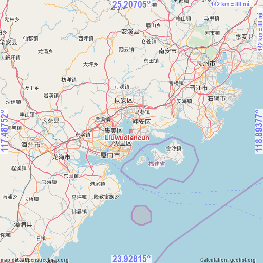 Liuwudiancun on map