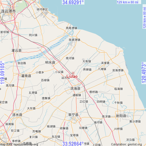 Liutao on map