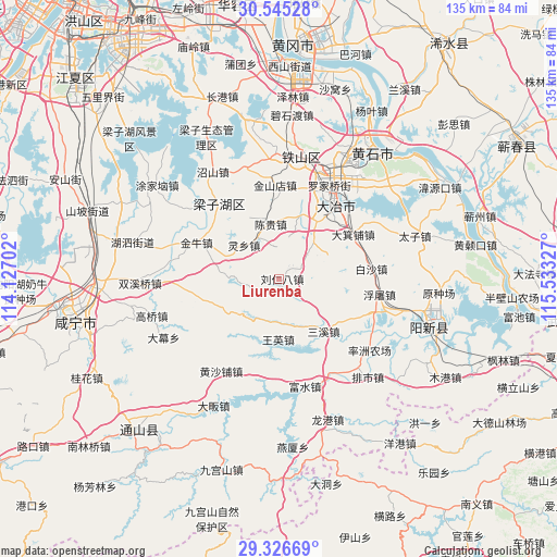 Liurenba on map