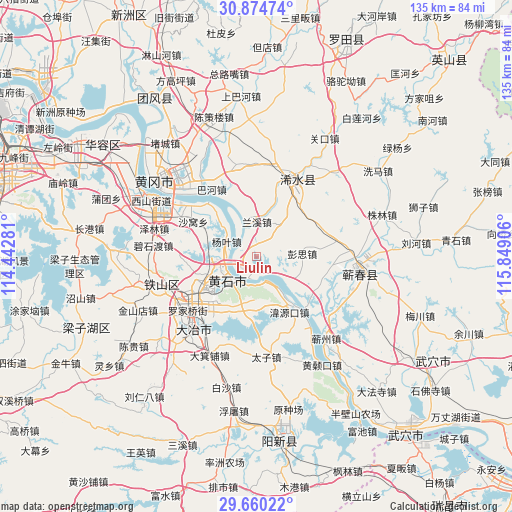 Liulin on map