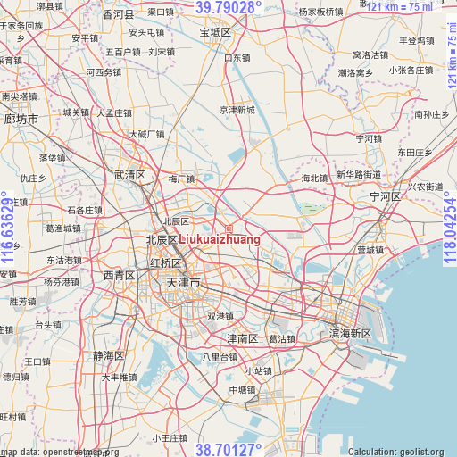 Liukuaizhuang on map