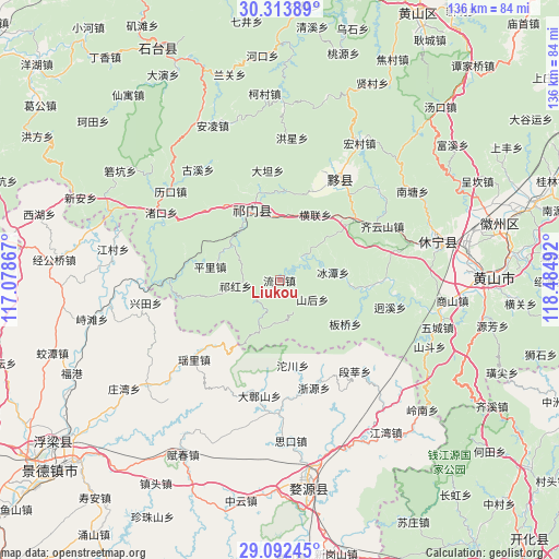 Liukou on map