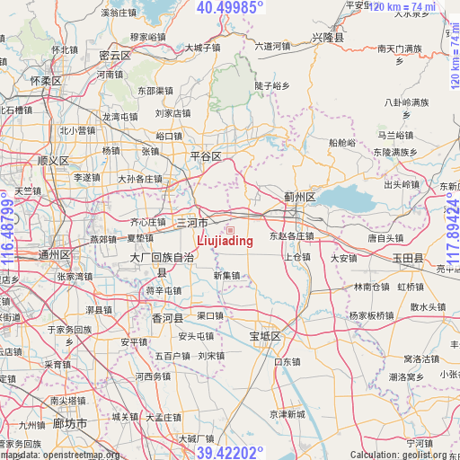 Liujiading on map