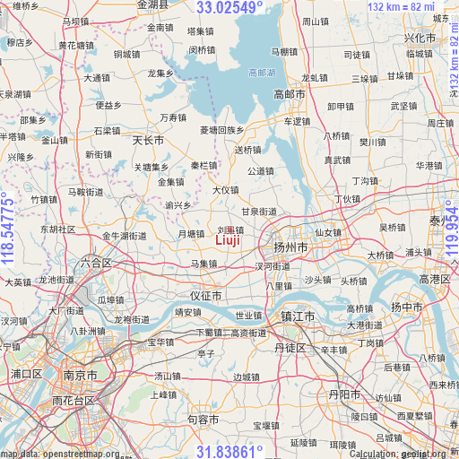 Liuji on map