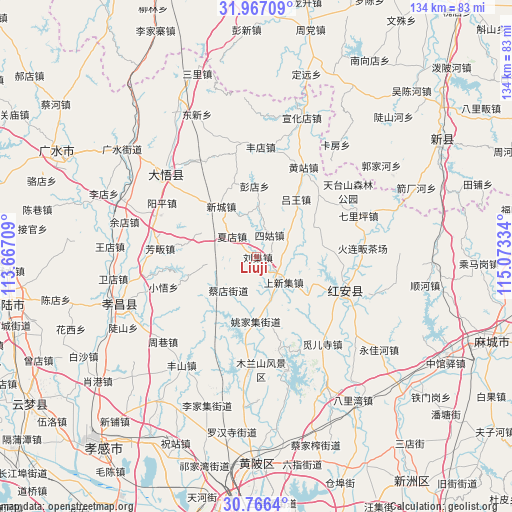 Liuji on map