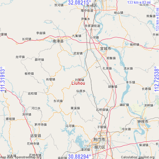 Liuhou on map