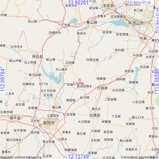 Liuhe on map