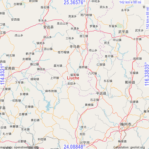 Liuche on map