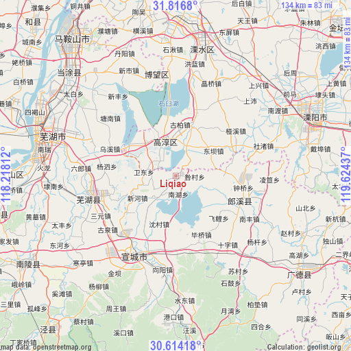 Liqiao on map