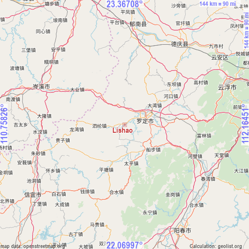 Lishao on map