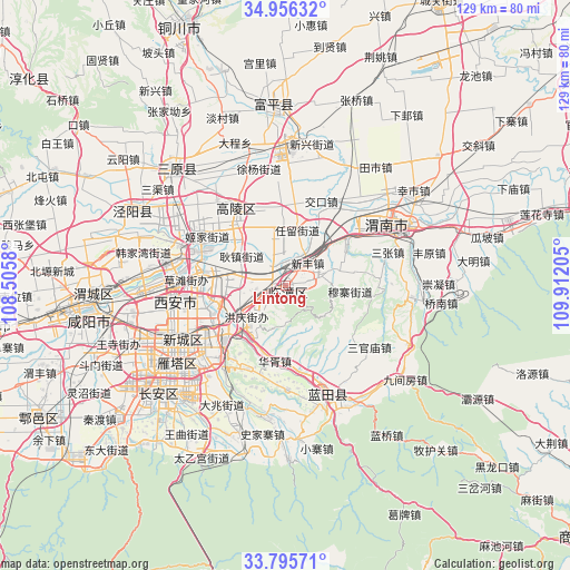 Lintong on map