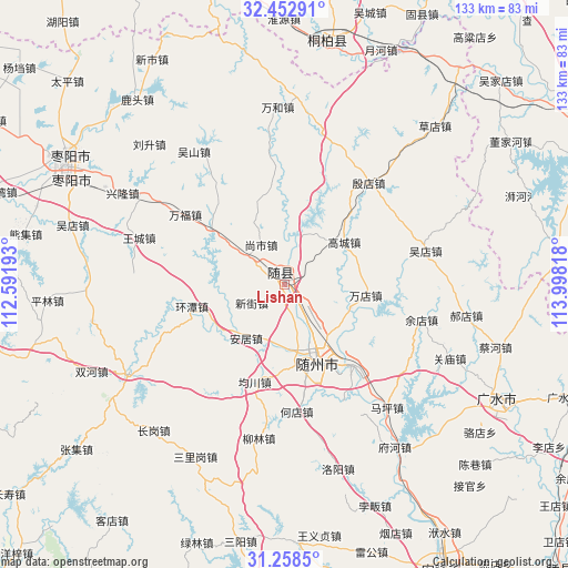 Lishan on map