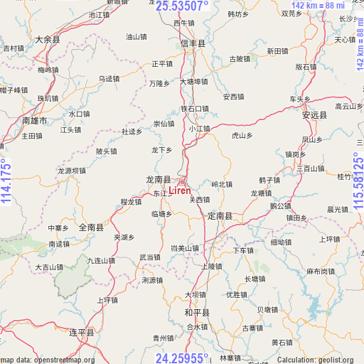 Liren on map