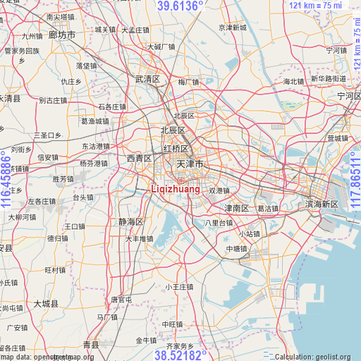 Liqizhuang on map