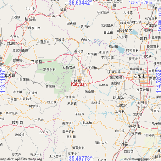 Kaiyuan on map