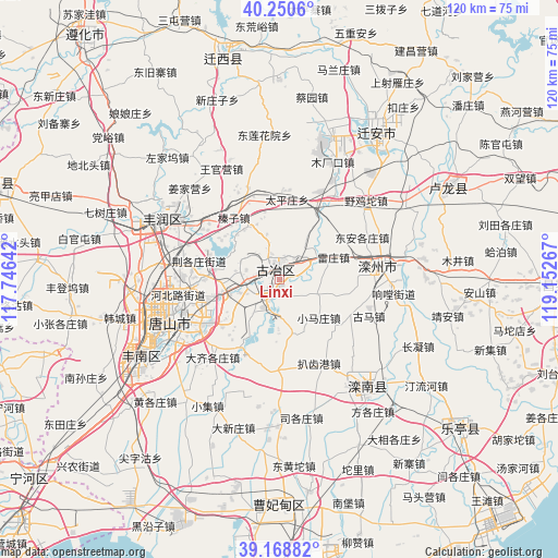 Linxi on map