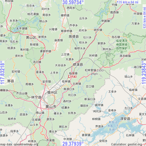 Linxi on map