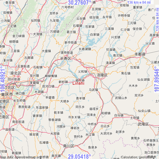 Linshi on map