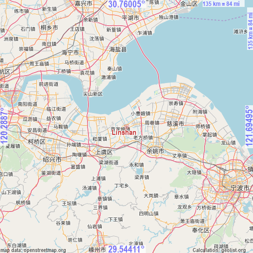 Linshan on map