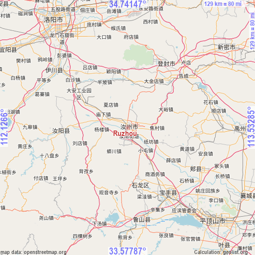 Ruzhou on map