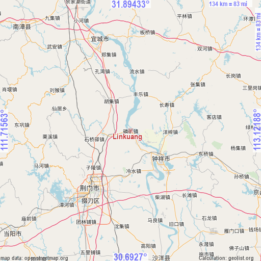 Linkuang on map