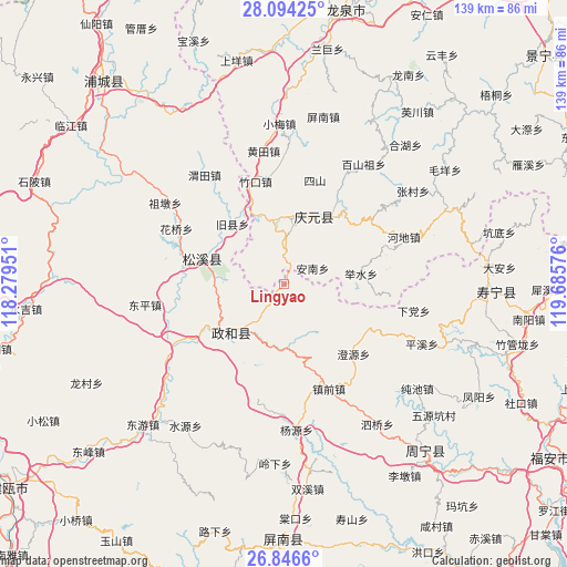 Lingyao on map