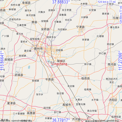 Lingcheng on map